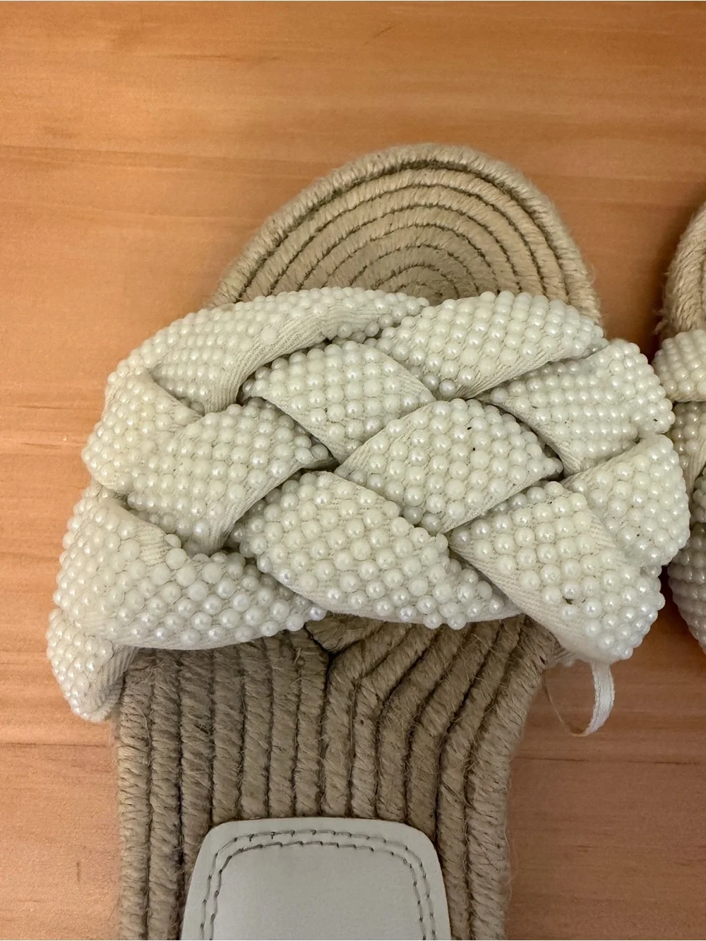 Zara Cream Braided Slide Sandals - Picture 2 of 4